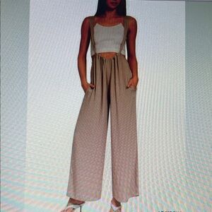 Zenana Outfitters Tan Jumpsuit with Suspenders